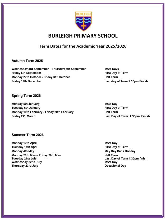 Academic Year Dates 2025-26